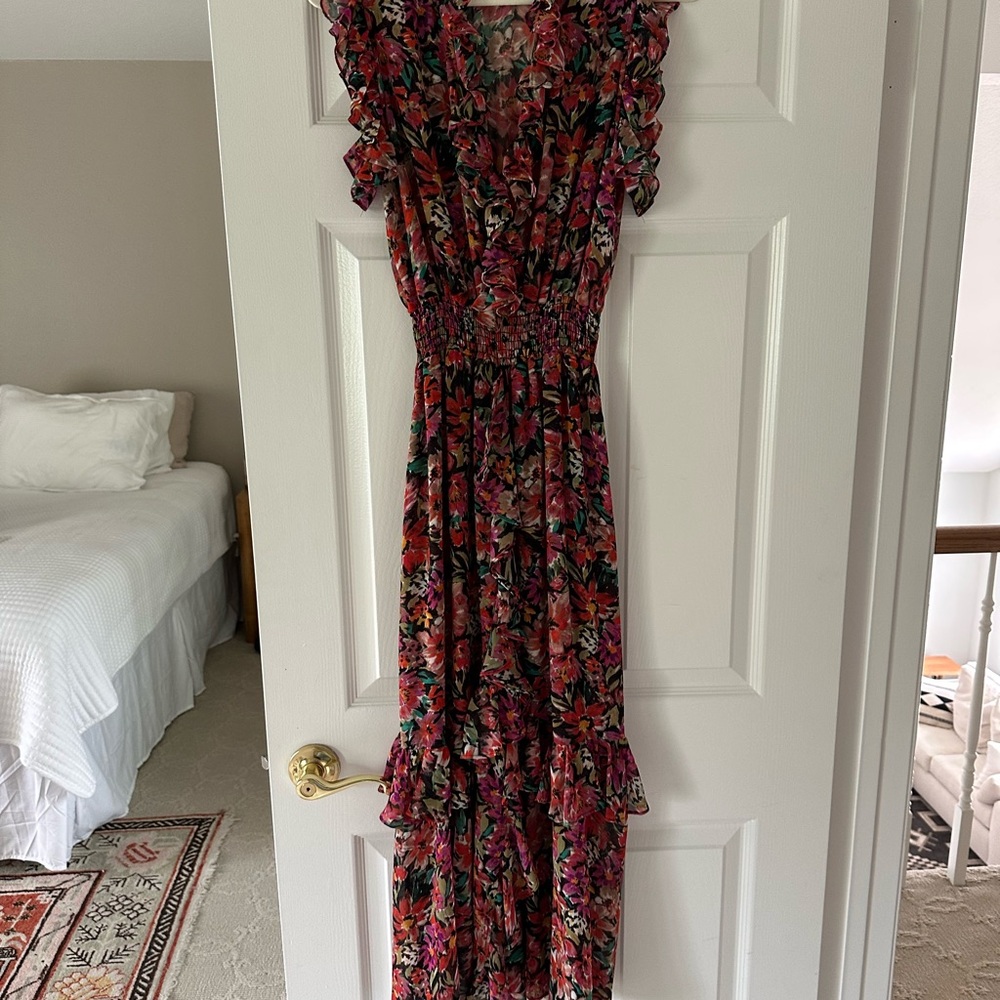 Misa Floral Ruffle Maxi Dress
